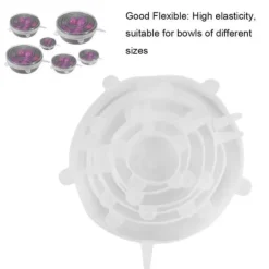 Skål lock - VVIKIZY - Set om 6 i Transparent Silikon - Återanvändbar - Flexibel - Vattentät