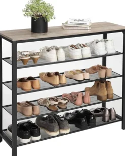 Kläd- & Garderobsförvaring-Skohylla - Skoförvaring med 4 hyllor Industriell Design 100 x 30 x 92,5 cm