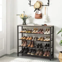 Kläd- & Garderobsförvaring-Skohylla - Skoförvaring med 4 hyllor Industriell Design 100 x 30 x 92,5 cm