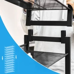 Kläd- & Garderobsförvaring-Skohylla 12-vånings Skoförvaring i metall nätthyllot - uppsättning av 2 stapelbar 6-lagers skohyllor