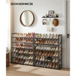 Kläd- & Garderobsförvaring-Skohylla, 92.5x30.7x223 cm, Svart