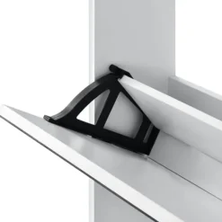 [en.casa] Kläd- & Garderobsförvaring-Skoskåp med 3 lådor och spegel plats för 9 par skor vit