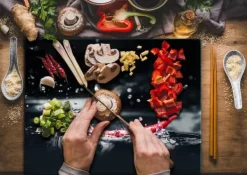 Grytlappar & Grillvantar-SKÄRBRÄDA I GLAS 52x40 CHILI PEPPAR