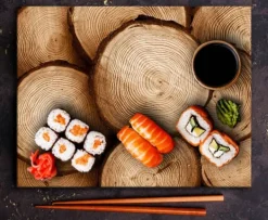 SKÄRBRÄDA I GLASPLATTA 52x40 TRÄ