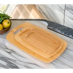 Skärbrädeset i bambu, 3 delar, lätt att rengöra