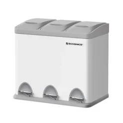 Skräpfack - Kök Prullen Bin - Metal Pedal Bin - 3 -in -1 bin - 24 liter - Avfallsseparation - Avfallsseparationssystem