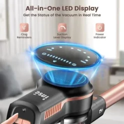 Sladdlös kvastdammsugare, INSE, S7P, svart, 6 i 1 lättviktsdammsugare, 26kpa, 45 min batteritid, 65db, 265W, 1L tank