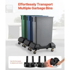Tillbehör Till Avfallshantering-Slim Papperskorg Dolly, Passar 16/23 Gal Behållare, 200lbs Tung Duty, med Hjul