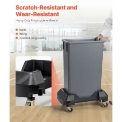 Tillbehör Till Avfallshantering-Slim Papperskorg Dolly, Passar 16/23 Gal Behållare, 200lbs Tung Duty, med Hjul