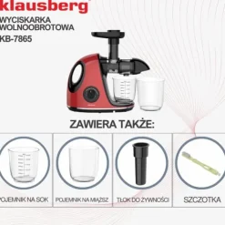 Juicepressar-Slow juicer 150W för frukt och grönsaker KALLPRESS KLAUSBERG KB-7865