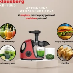 Juicepressar-Slow juicer 150W för frukt och grönsaker KALLPRESS KLAUSBERG KB-7865