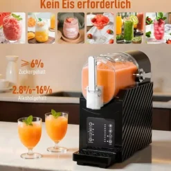 Slushmaskin, snabb kylning, omrörningsfunktion, 2,4 L, ljusfunktion, svart