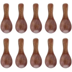 Matbestick-Små träskedar för kökskryddolja Kaffe Te Socker (10st)