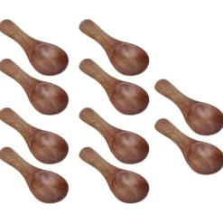 Matbestick-Små träskedar för kökskryddolja Kaffe Te Socker (10st)