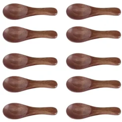 Matbestick-Små träskedar för kökskryddolja Kaffe Te Socker (10st)