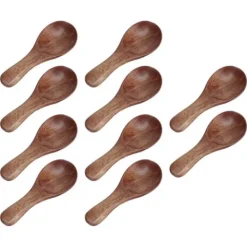 Matbestick-Små träskedar för kökskryddolja Kaffe Te Socker (10st)