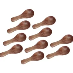 Matbestick-Små träskedar för kökskryddolja Kaffe Te Socker (10st)