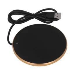 Smart USB-kaffemuggvärmare - 55°C konstant temperatur, platsbesparande guldvärmare för hem, kontor och resor