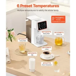 Snabbvarmvattendispenser för Bänkskiva, 6 Temperaturinställningar, 8 Volyminställningar, 3 Liters Tank