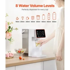 Snabbvarmvattendispenser för Bänkskiva, 6 Temperaturinställningar, 8 Volyminställningar, 3 Liters Tank