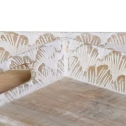 Snacksbricka 45,5 x 30,5 x 5,5 cm Vit Mangoträ (2 antal)