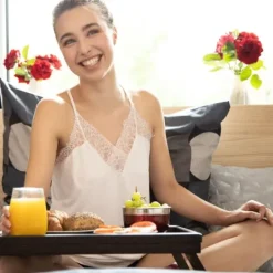 Serveringsfat & Skålar-Sängbricka, 22,5x64x31 cm, Brun