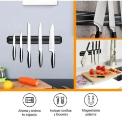 Köksorganiserare-Snygg design magnetisk knivremsa för väggfäste - 38cm