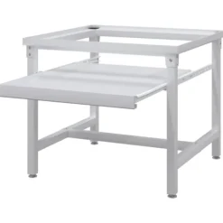 vidaXL Tvättmaskiner-Sockel för tvättmaskin med utdragbar hylla vit