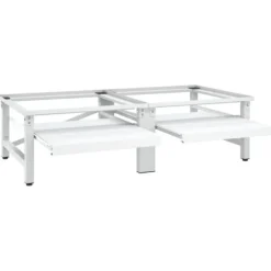 Tvättmaskiner-Sockel för tvättmaskin med utdragbar hylla vit - Förhöjningssockel - Förhöjningssocklar - Home & Living