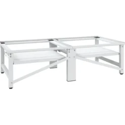 Tvättmaskiner-Sockel för tvättmaskin med utdragbar hylla vit - Förhöjningssockel - Förhöjningssocklar - Home & Living