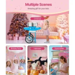 Maskiner För Spunnet Socker-Sockervaddsmaskin, 52 cm rostfri stålkål, 81,9x52x85,5 cm, blå