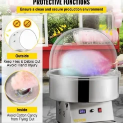 Sockervaddsmaskin Kuppelöverdrag, 52 cm, Transparent, Akryl