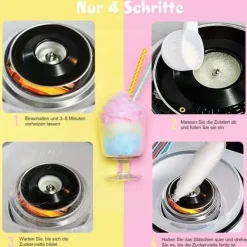 Sockervaddsmaskin modell 1, röd – för godsaker på fest & event