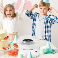 Sockervaddsmaskin modell 1, vit – enkel för fest & kalas