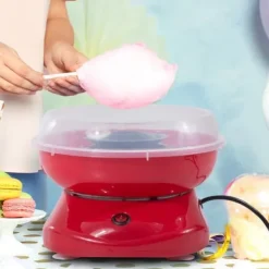 Sockervaddsmaskin modell 1, röd – för godsaker på fest & event