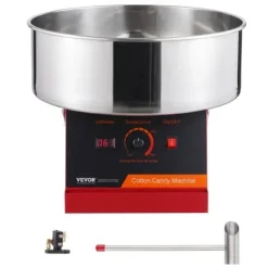 Maskiner För Spunnet Socker-Sockervaddsmaskin, 51,8x51,8x41,5 cm, Röd, Rostfritt stål