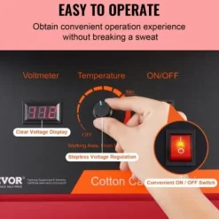 Maskiner För Spunnet Socker-Sockervaddsmaskin, 51,8x51,8x41,5 cm, Röd, Rostfritt stål