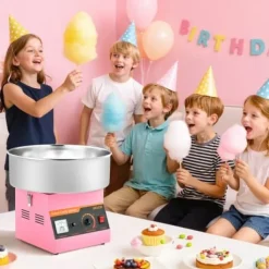 Maskiner För Spunnet Socker-Sockervaddsmaskin, 38x38x34 cm, rosa, rostfritt stål