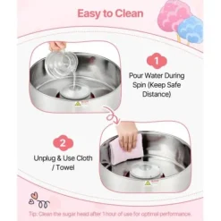 Maskiner För Spunnet Socker-Sockervaddsmaskin, 38x38x34 cm, rosa, rostfritt stål