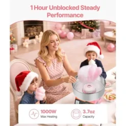 Maskiner För Spunnet Socker-Sockervaddsmaskin, 38x38x34 cm, rosa, rostfritt stål