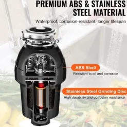 Avfallskvarnar-Sophantagning 1,25 hk, kontinuerlig matavfallshantering, 4060 RPM, EZ Connect, effektiv avfallshantering, hållbar design