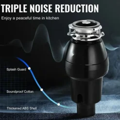 Avfallskvarnar-Sophantering 3/4 HP, 3600 RPM, kontinuerlig matavfallshantering, energieffektiv, tyst drift, enkel installation