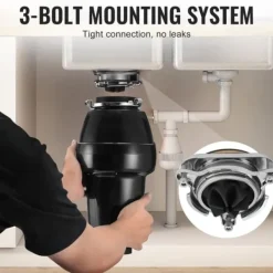 Avfallskvarnar-Sophantering 3/4 HP, 3600 RPM, kontinuerlig matavfallshantering, energieffektiv, tyst drift, enkel installation