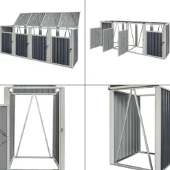 Soptunnor & Papperskorgar-Sopkärlsskjul Tarbek avfallsskjul soptunneskydd plats för 4 sopkärlar 121x292x82 cm antracit [pro.tec]