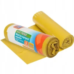 Soppåsar-Soppåsar av plast, gula för sortering, 120 liter