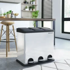 Soptunna, stor luktfri, 60,5x56,5x34 cm, silver