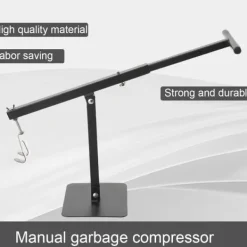 Avfallspressar-Soptunnepress - Manuell - 66 cm - Rostfritt stål - Passar 60–100 L soptunnor - Effektiv avfallskomprimering
