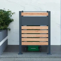 [en.casa] Soptunnesskydd Uusikaupunki 120x91x91 cm trämönster