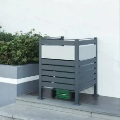 [en.casa] Soptunnesskydd Uusikaupunki 120x91x91 cm silver