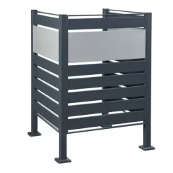 [en.casa] Soptunnesskydd Uusikaupunki 120x91x91 cm silver